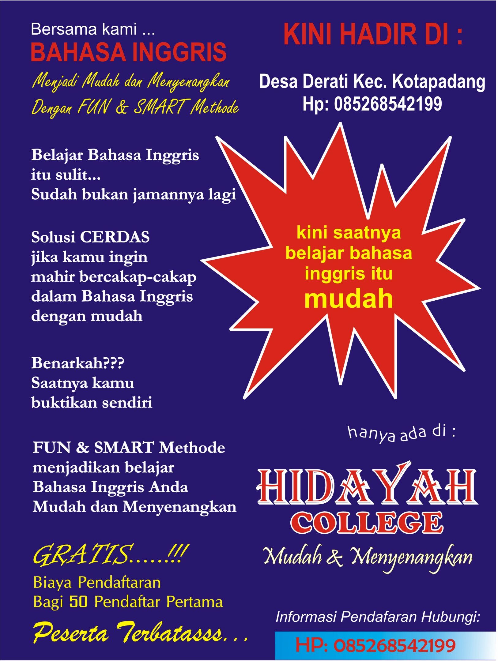 Pusat Kursus Bahasa Inggris HIDAYAH COLLEGE  hidayahcollege